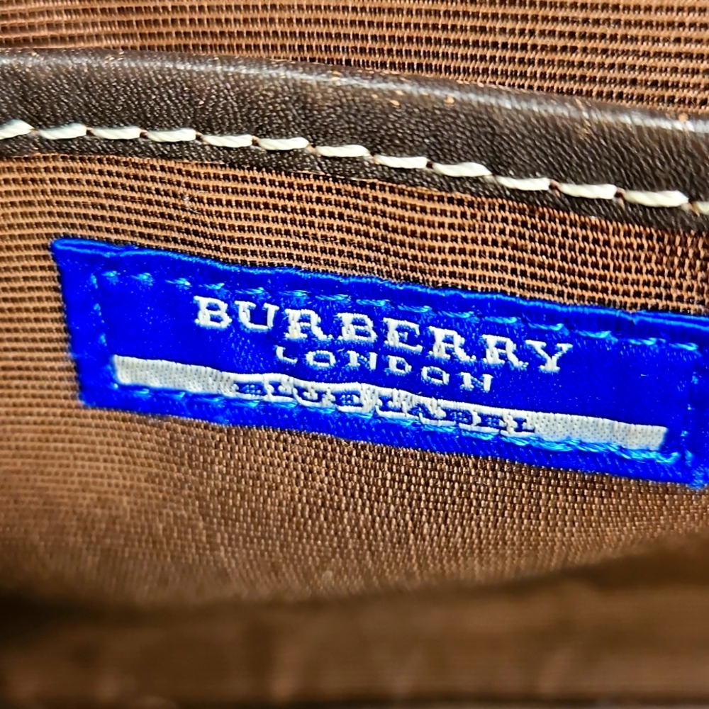 Authentic Burberry Nova Check Plaid Blue Label Handbag - Picture 14 of 15